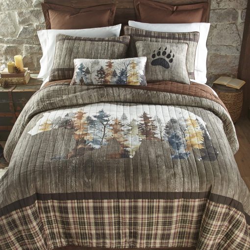 Colcha Donna Sharp Queen/Full - Colcha Lodge de Algodon con Patron de Oso - Lavable a Maquina - Imagen 2