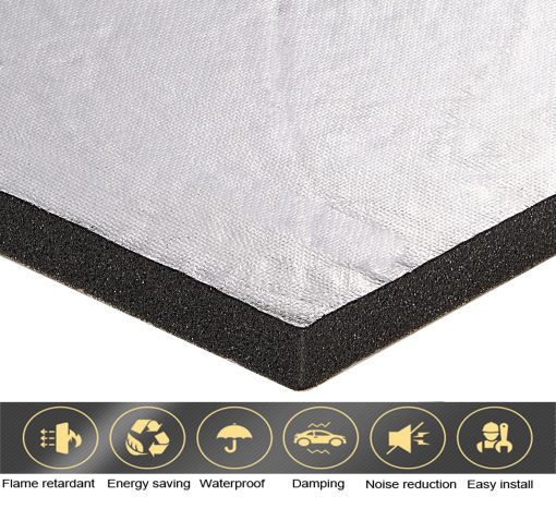 Forro para Capo Zijmat Aislante Acustico Termico 32" x 55" x .62" de Espesor Autoadhesivo Espuma aislante de Aluminio - Cara de Papel de Aluminio - Imagen 3