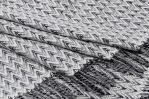 Manta de Interior Barker Textiles Shady Wave | 100% Lana de Nueva Zelanda 75x51 (Gris) - Imagen 2
