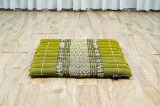 Set de cojin de meditacion Leewadee - 1 Almohada pequeña de yoga Zafu y 1 colchoneta enrollable Zabuton pequeña rellenas de Kapok, Verde - Imagen 9