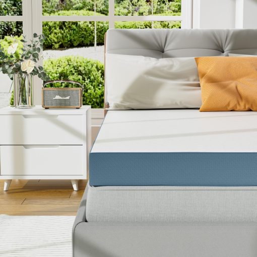 Colchoneta de 4 Pulgadas para Colchon Twin XL, Colchoneta de Espuma Viscoelastica Firme Extra, Colchoneta de Cama de Espuma de Alta Densidad para Alivio del Dolor, con Funda Suave Extraible, Certificado CertiPUR-US - Imagen 2