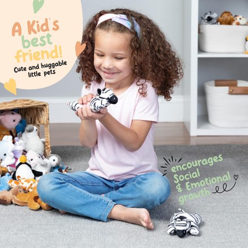 Juguetes de Peluche Mini Cebra de Forest & Twelfth | Paquete de 12 Juguetes de Peluche de Cebra | Relleno de Medias para Ninas y Ninos, Figuras de Animales para Favores de Fiesta, Bolsas de Regalos, Premios del Tesoro de la Clase - Imagen 5