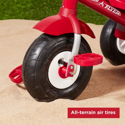 Radio Flyer Ultimate All-Terrain Stroll 'N Trike, Triciclo para ninos y bebes, Bicicleta para ninos de color rojo, Para edades de 9 meses a 5 anos, Llantas de aire - Imagen 3