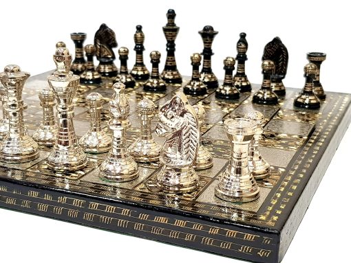 Juego de ajedrez de tablero de laton StonKraft con piezas de ajedrez de laton 100% (12" x 12" pulgadas) - Imagen 7