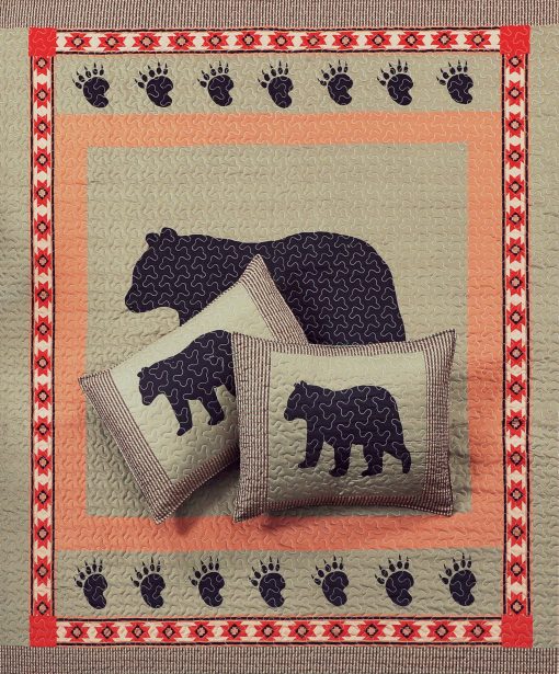 Coleccion de Edredones Virah Bella - Juego de Ropa de Cama Estampado de Oso y Pata, 3 Piezas King - Edredon Reversible con 2 Fundas de Almohada a Juego - Imagen 7