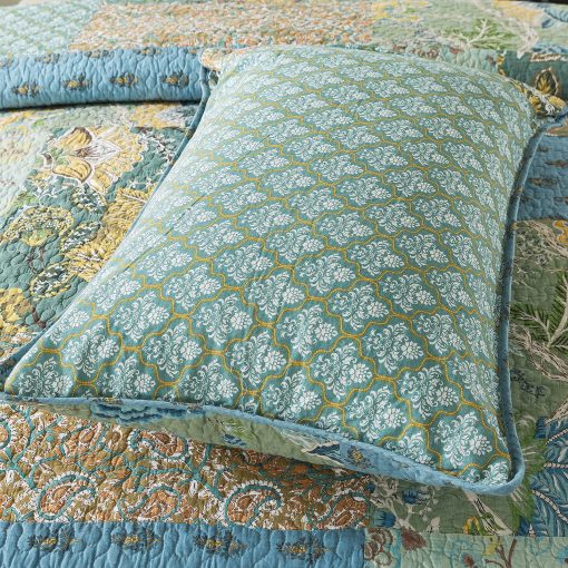 Colcha de Patchwork de Algodon NEWLAKE, Juego de Colcha de 3 Piezas con Bordado Real Cosido a Mano, Juego de Cubrecamas Matelasse Reversible, Verde Jardin de Granja, Tamano King - Imagen 7