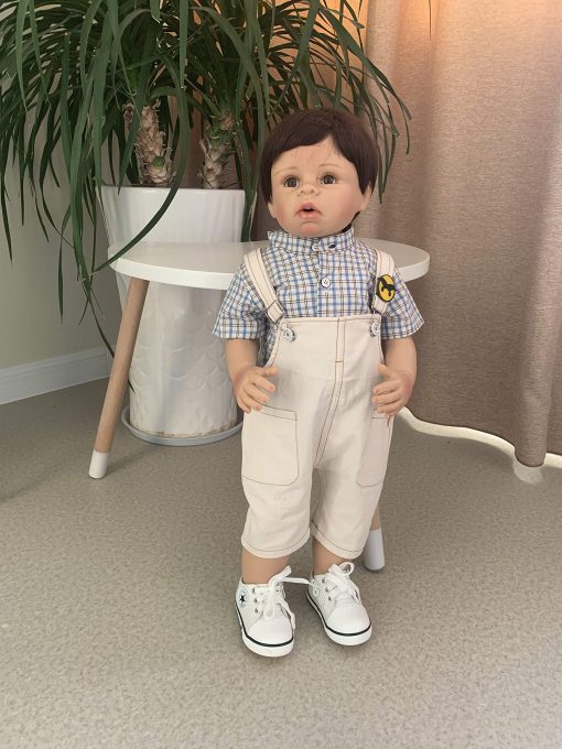 Munecas Reborn de 28 pulgadas para Ninos Pequenos Cuerpo Completo de Vinilo Rigido Hechas a Mano Detalles Realistas Real Realista Edad 1 Vestido Gran Calidad Muneca Modelo de Coleccion (1) - Imagen 4