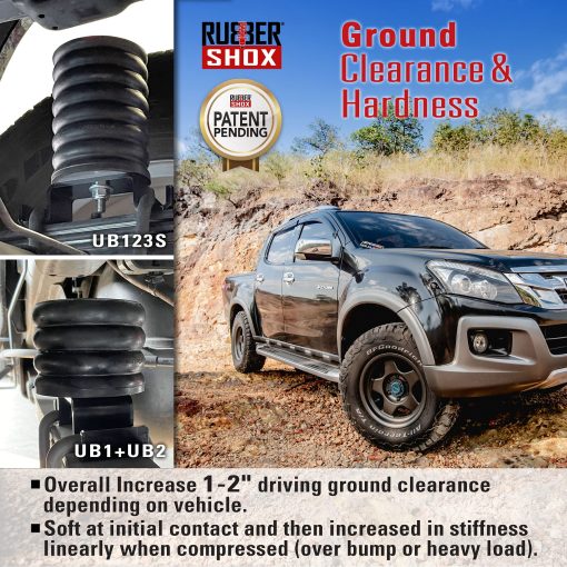 Par de topes de goma natural RubberShox para RAM ProMaster 1500/2500 / 3500 | Sistema de mejora de suspension | Capacidad de 9000 lbs a 50% de compresion (5.5” x 4”, UB123) - Imagen 4