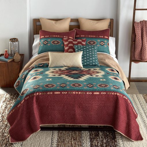 Juego de Ropa de Cama Queen Donna Sharp - 3 Piezas - Juego de Colcha Apache Southwest con Colcha Queen y Dos Fundas de Almohada Estandar - Lavable a Maquina - Imagen 7
