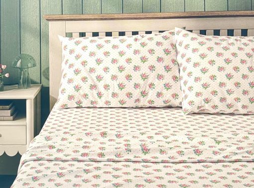 Juego de Sabana CATH KIDSTON de la coleccion de lujo para el hogar de Londres 4 Piezas 200 hilos, estampado de flores Bunches, King (Estandar de EE. UU.), Blanco - Imagen 3
