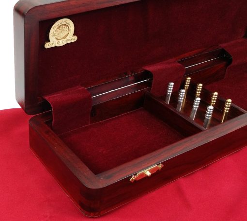 Tablero de Cribbage Continuo de 12 1/2" con Almacenamiento de Cartas en Madera de Arce y Pistas de Madera Roja - Imagen 2