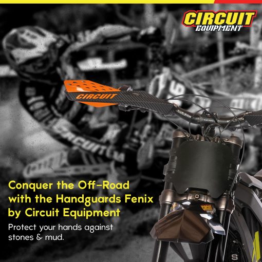 Protectores de Manillar para Motocicleta - Protectores de Manillar Fenix de Alta Resistencia para Cualquier Clima - Protectores de Manillar de Moto de Cross Naranja para Manillares de 7 y 8 Pulgadas con Tornillos - Imagen 2