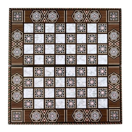 Juego de Tablero de Backgammon Turco - 19'' para Adultos con Diseno de Madera Pulida y Elegante Mosaico para Diversion Clasica - Juegos de Viaje para Entretenimiento Familiar y de Parejas - Imagen 7