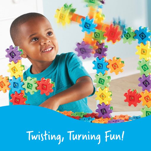Set de Construccion Learning Resources Gears! Gears! Gears! Super Building Toy, Juguetes STEM, Juguetes de Construccion, Engranajes para Ninos, 150 Piezas, Edades 3+ - Imagen 2