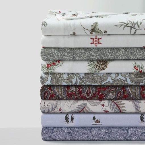 Juego de sabanas de franela 100% algodon Queen Tribeca Living, sabanas de franela portuguesa ultra suaves, juego de ropa de cama de 4 piezas con bolsillo extra profundo, franela acogedora de 170 GSM, Harmony - Imagen 5