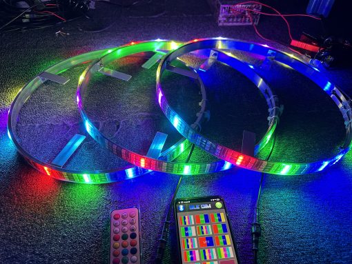Sando Tech 15.5‘’ Triple Row Dream Chase Color Led Wheel Ring Light Dance Fow Million Colors Shift Rim Light Strobe Tire Light Bluetooth&Remote Ctrl - Compatible with Polaris Slingshot - Imagen 5