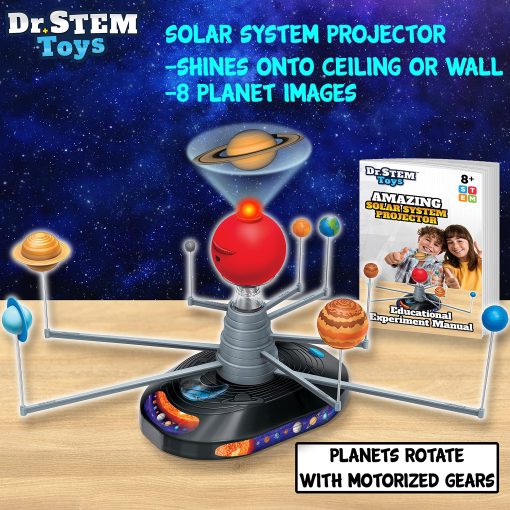 Kit proyector del sistema solar Dr. STEM Toys - Modelo de planetas motorizado para ninos de 8 a 12 anos | Juego educativo de ciencia completo con mas de 50 piezas | Uso en el hogar y en el aula - Imagen 3