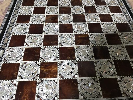 Tablero de ajedrez de nacar egipcio incrustado artesanal (16.8 pulgadas m05) - Imagen 2