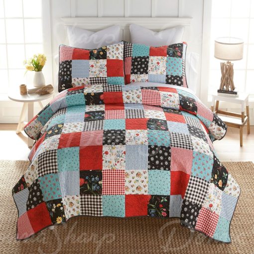 Juego de Ropa de Cama Acolchado de Algodon Donna Sharp Wild One Patch - Juego de Edredon Tamano Queen de 3 Piezas - Incluye 1 Edredon y 2 Fundas de Almohada - Lavable a Maquina - Perfecto para Decoracion Diaria - Imagen 2