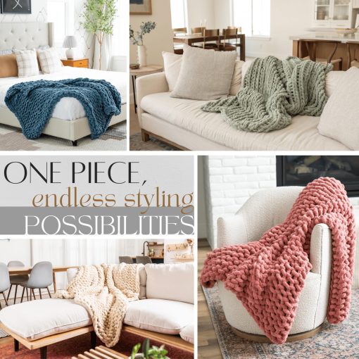 Manta de Punto Grueso SAMIAH LUXE Verde Salvia 50x60, Manta de Punto Grueso para Sofa, Manta de Punto Grueso Grande, Manta de Chenilla, Manta de Punto Grueso para Cama, Manta de Punto Grueso - Imagen 5