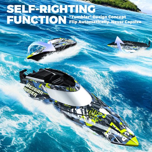 Barcos de Control Remoto BEZGAR TX123 - Barco RC de Alta Velocidad 32+ KPH con Maletin Portatil para Lagos y Piscinas y Agua Salada, Juguetes de Verano para Adultos y Regalos Ideales para Ninos Ninos de 6 7 8-12 Anos - Imagen 2