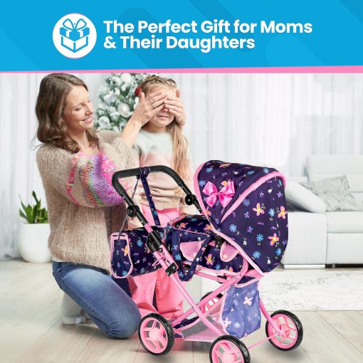Carriola de muneca Kinderplay | Cochecito de bebe de muneca | Carro de bebe de muneca - Cochecito para munecas con mango ajustable (14.37-25.20 pulgadas) | Cochecito de muneca | Cochecitos Reborn, Modelo KP0200I - Imagen 4