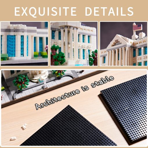 Juguetes de Bloques de Construccion de la Casa Blanca JXRLMB para Adultos 3520 PCS Juego de Coleccion de Monumentos de la Capital de EE. UU. Juguetes para Ninos de 14+ - Imagen 3