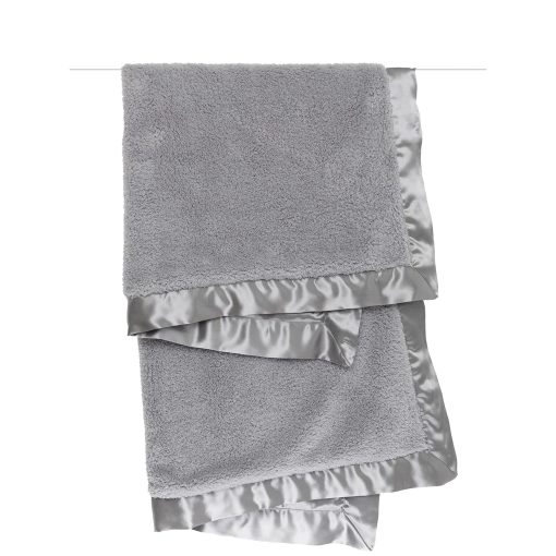 Manta para bebe de Chenille y Saten Little Giraffe 35" x 45", Plateado - Imagen 2