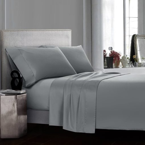 Juego de sabanas Casa Bolaj Designed To Dream Casabolaj Gris 4 Piezas 100% Algodon Egipcio Sabana Sateen de Lujo 400 Hilos Suave Premium Elegante Bolsillo Profundo Elastico alrededor (Gris, Queen)