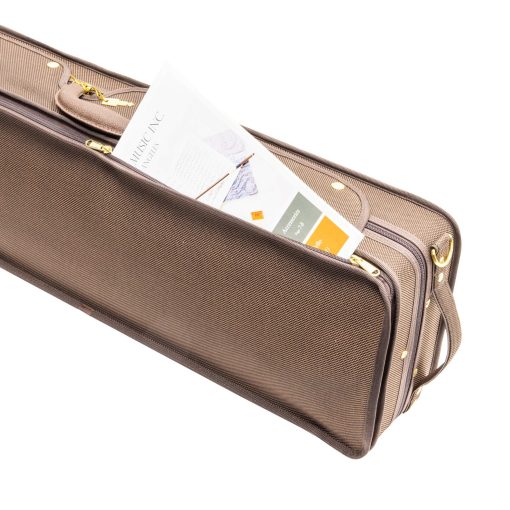 Estuche rigido para violin MI&VI NF-9001 4/4 (tamano completo) Interior de Seda de Lujo | Espuma de Alta Densidad | Bolsillo para Partituras | Correas Ajustables | Higrometro | Termometro (Marron) - Imagen 4