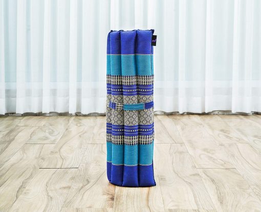 Set de Cojin de Meditacion Leewadee - 1 Cojin Zafu Pequeno y 1 Alfombra Zabuton Pequena Relleno de Kapok, Azul - Imagen 8