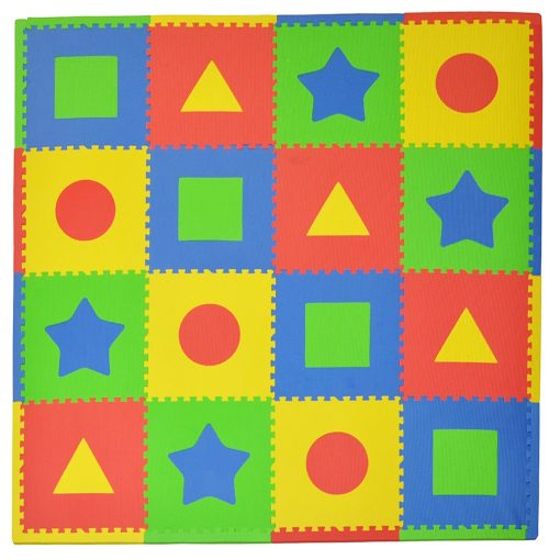 Tapetes de Espuma con Formas Tadpoles 16 Piezas | Piezas Entrelazadas con 16 Piezas de Borde | Espuma EVA Suave | Seguro y Duradero | Cobertura Total del Piso de 50" x 50" | Ninos de 3 anos en adelante | Multi-Primario