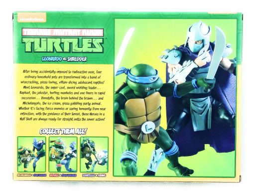 NECA Tortugas Ninja Adolescentes Leonardo vs Shredder Paquete de 2 Figuras TMNT 2019