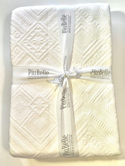 HOME GOODS Piubelle Piu Belle Portugal 100% Algodon-Hotel Lujo Matelasse Todas Las Estaciones, Cubrecama Ligero de Colcha Texturizado con Patrones en Relieve (King (Estandar EE. UU.), Cassandra), Blanco - Imagen 5