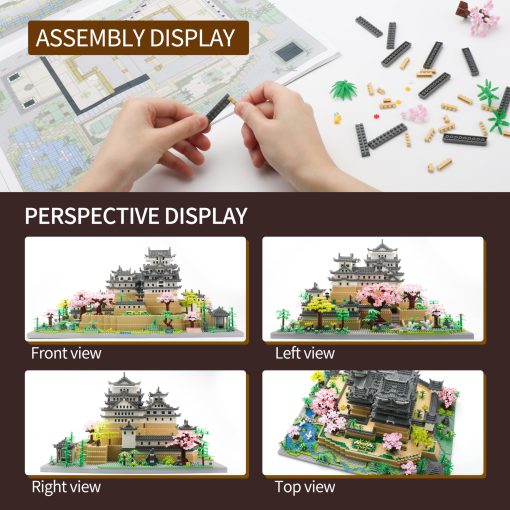 Set de bloques de construccion del Castillo de Himeji en Japon - Modelo de Micro Bloques de Arquitectura Coleccion de Monumentos 10080 PCS Juguete Coleccionable para Adultos y Ninos - Imagen 7