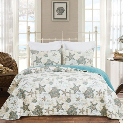 Colcha King C&F Home Amber Sands 100% Algodon Lavable a Maquina Liviana Reversible Gris - Imagen 2
