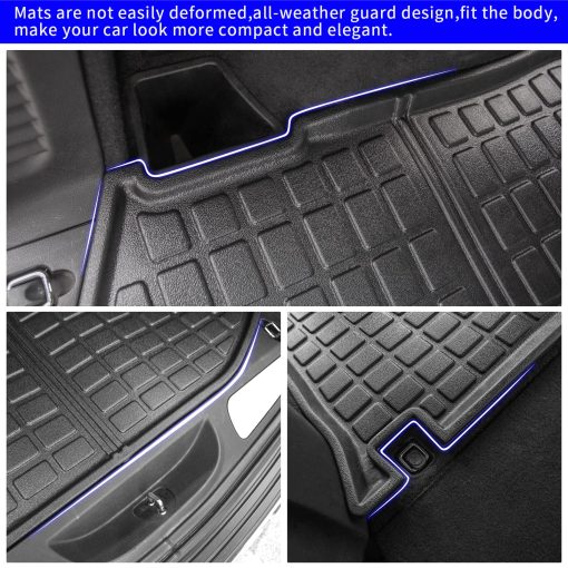 Tapetes para el piso de Rongtaod Compatible con 2011-2021 Jeep Grand Cherokee 2022 2023 Grand Cherokee WK Tapetes para el tronco Alfombra para el tronco Protector para el tronco Accesorios para Grand Cherokee (Alfombra para el tronco + Tapetes para el piso) - Imagen 4