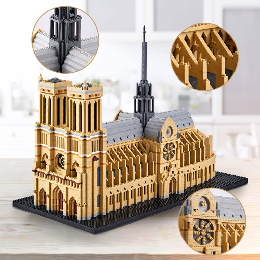 Kadablk Gran Arquitectura Francia Notre Dame de Paris Kit de Construccion, Mini Juguetes de Ensamblaje STEM DIY para Adultos y Niños Juego de Bloques de Construccion de Rascacielos, Set de Micro Bloques, 7380 Piezas, Modelo de Monumento - Imagen 4