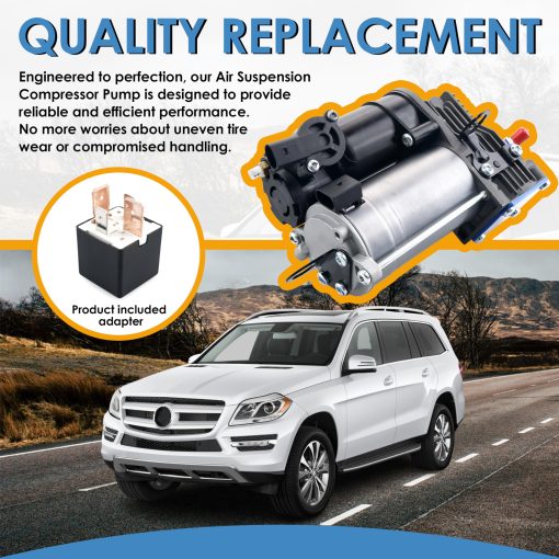 MiCCiKA 1643201204 Compresor de Suspension Neumatica Compatible con Mercedes Benz W164 X164 GL320 GL350 GL450 GL550 ML320 ML350 ML450 ML500 ML550 ML63 AMG 1643200004 1643200304 - Imagen 4