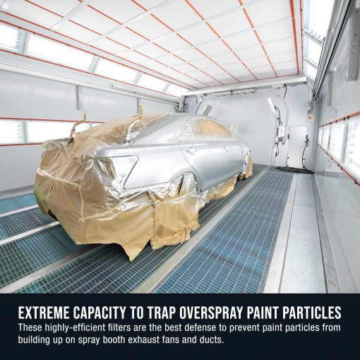 Rollo de filtro de escape para cabina de pintura Master Elite Premium, 40.5" x 100' - 18 gramos de fibra de vidrio de alta resistencia para atrapar particulas de pintura en cabinas de retoque para automoviles - Imagen 5