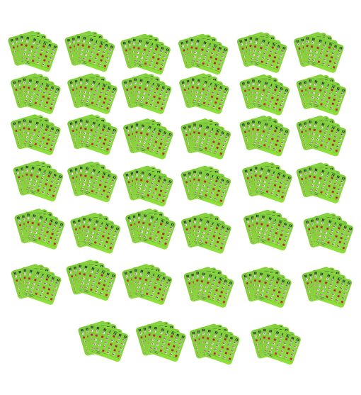 Tarjetas de Bingo Regal Finger-Tip con Ventanas Deslizantes - 200 Tarjetas de Bingo - Ideal para Noche de Diversion Familiar - Sin Fichas ni Marcadores Necesarios - Verde - Imagen 2