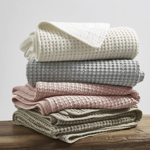 Levtex Home - Mills Waffle - Juego de colcha Full/Queen - Gris Algodon con textura en waffle - Tamano de colcha (88 x 92 pulg.), Tamano de funda de almohada (26 x 20 pulg.) - Imagen 3