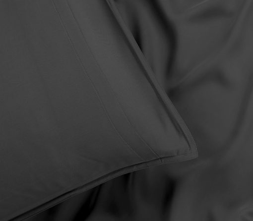 Juego de sabanas de cama Stylinen 100% Organicas de Eucalipto Tamaño Queen 4 Piezas, Lyocell de Tencel, Suaves y Sedosas, Transpirables, Bolsillos Profundos de 16 Pulgadas, 1 Ajustable, 1 Plana, 2 Fundas de Almohada (Queen, Carbon) - Imagen 7