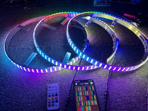 Sando Tech 15.5‘’ Triple Row Dream Chase Color Led Wheel Ring Light Dance Fow Million Colors Shift Rim Light Strobe Tire Light Bluetooth&Remote Ctrl - Compatible with Polaris Slingshot