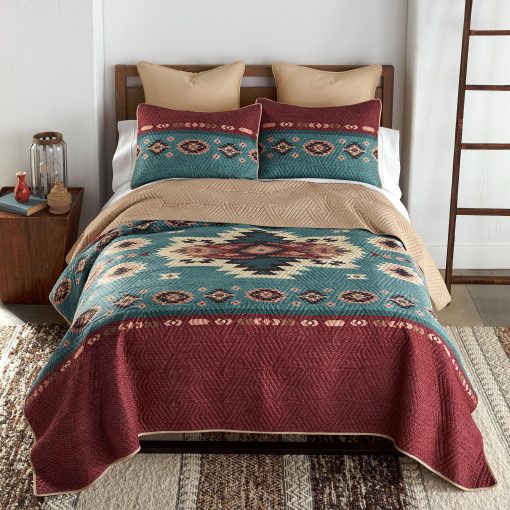 Juego de Ropa de Cama Queen Donna Sharp - 3 Piezas - Juego de Colcha Apache Southwest con Colcha Queen y Dos Fundas de Almohada Estandar - Lavable a Maquina