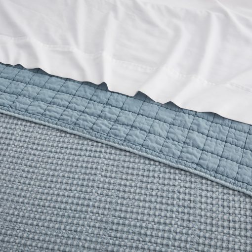 Levtex Home - Mills Waffle - Juego de edredon Full/Queen - Algodon Waffle Chambray - Tamano del edredon (88 x 92in.), Tamano de la funda de almohada (26 x 20in.) - Imagen 7