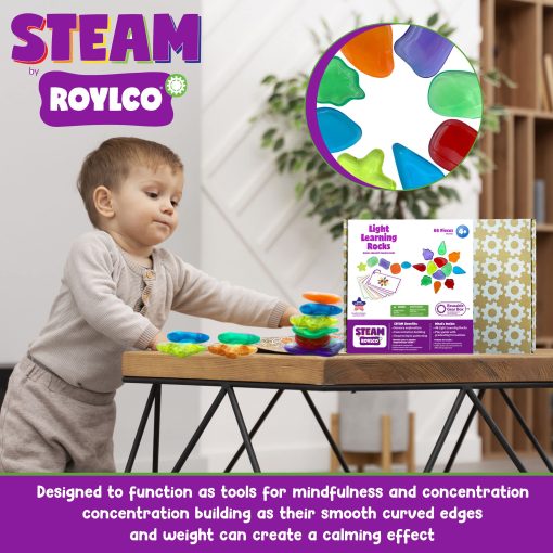 STEAM por Roylco Light Learning Rocks - 6 Colores Recursos Educativos para Ninos - Coleccion de Naturaleza para Aprender - Imagen 4