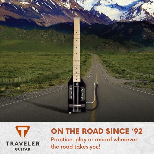 Guitarra Acustica Electrica Traveler Ultra-Light Gloss Black | Guitarra Electrica Acustica Portatil con Reposabrazos Removible | Guitarra de Viaje con Escala Completa de 24 3/4" sin Cabeza | Guitarra de Viaje con Funda Personalizada - Imagen 5
