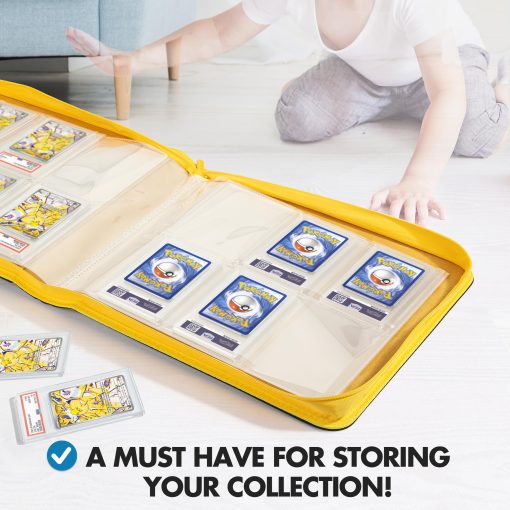 Carpeta de tarjetas clasificada FunGuys, 60 Porta Tarjetas de PSA, Almacenamiento de Tarjetas Clasificadas de 6 Bolsillos, Carpeta de Tarjetas Clasificadas, album de Exhibicion de Tarjetas PSA, Carpeta con Cierre, Carpeta de Coleccion de Tarjetas, Carpeta MTG - Imagen 5