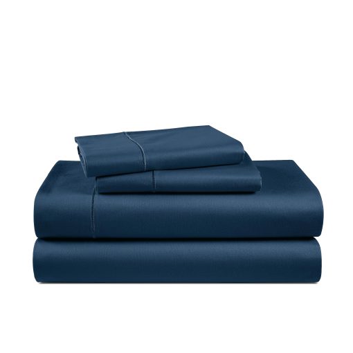 Juego de sabanas de algodon egipcio Egipciano 100% LANE LINEN - 1000 hilos 4-Piezas para Cama King California, Sabana de algodon de fibra larga, Tela de saten, Sabanas de hotel de lujo, Para colchones de hasta 16" - Azul Estate